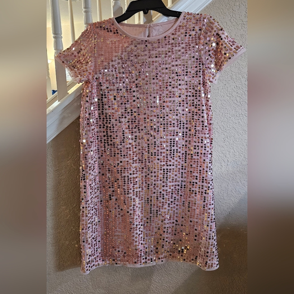 Girls Pink Sequin Dress Size 14/16